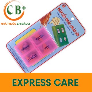 Hộp chia thuốc 4 ngăn lớn-Hộp chia thuốc uống theo ngày tiện lợi.