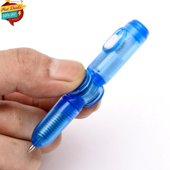 COD LED Colourful Luminous Spinning Pen Rolling Pen Ball Point Pen Learning Office Supplies Random Color