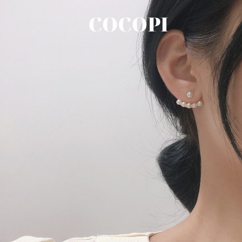 Bông Tai, Khuyên Tai vầng trăng đính ngọc nhân tạo phong cách Hàn Quốc COCOPI Accessories - BT044