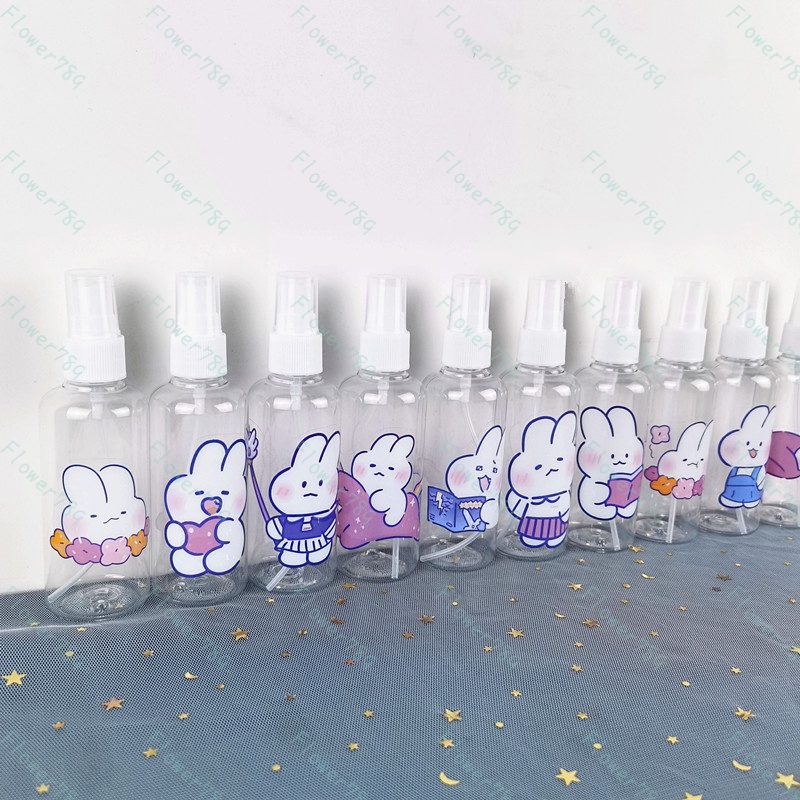 (Hàng Mới Về) Chai Xịt 100ml Bằng Nhựa Họa Tiết Thỏ Hoạt Hình Đáng Yêu