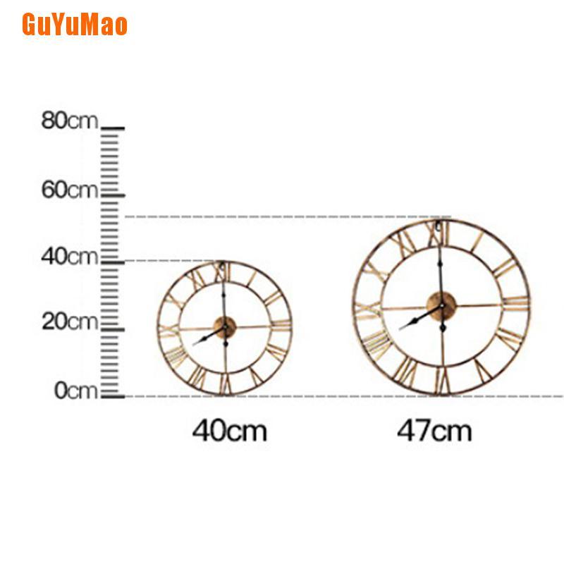 Đồng Hồ Treo Tường Kim Loại Số La Mã Phong Cách Bắc Âu Cổ Điển 40/47CM