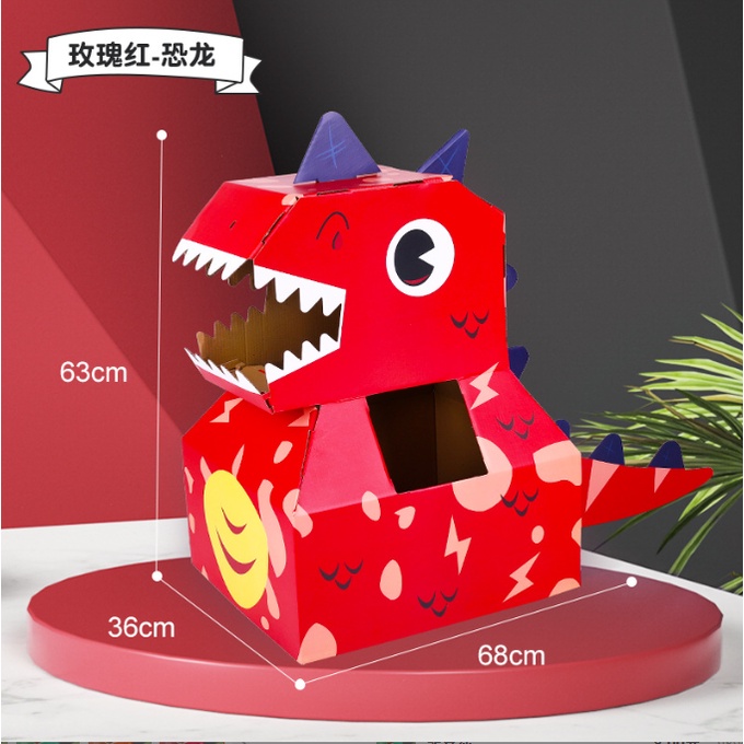 Mô hình khủng long bạo chúa bằng giấy carton cho trẻ em