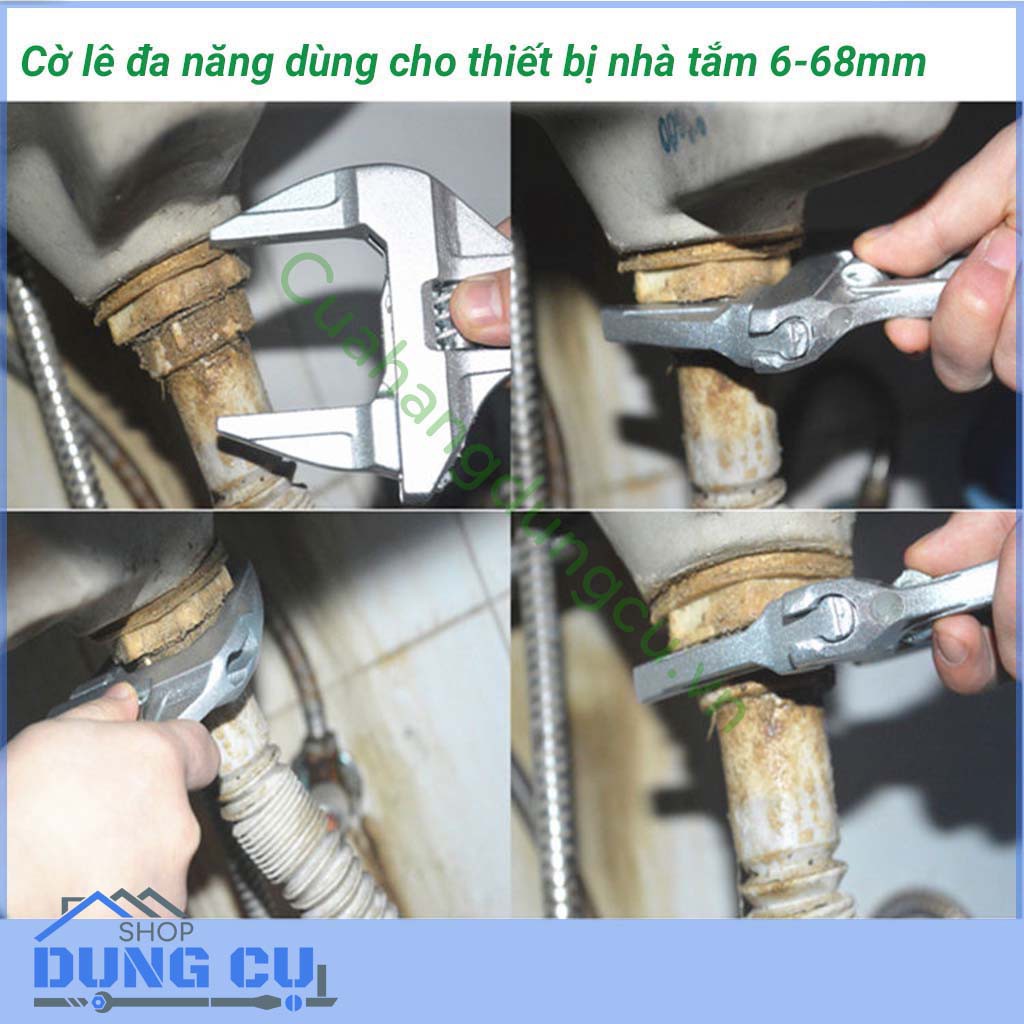 Mỏ lết ngắn lưỡi thẳng độ mở lớn từ 6-68mm