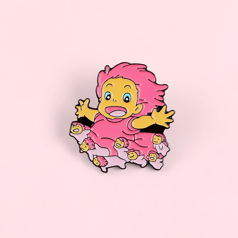 Ghim cài áo QIHE JEWELRY mặt hình hoạt hình thời trang Nhật Bản