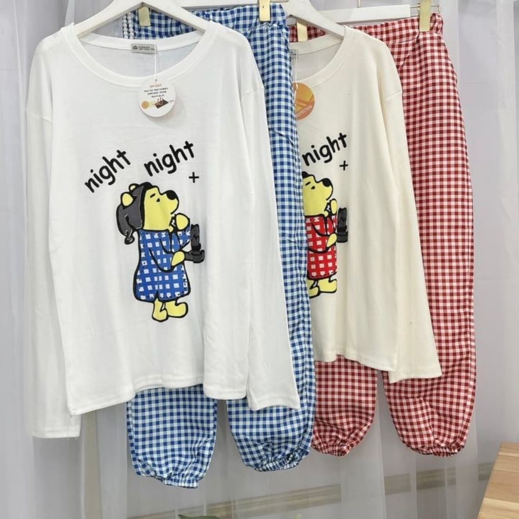 Bộ ngủ gấu quần kẻ cực cute | BigBuy360 - bigbuy360.vn