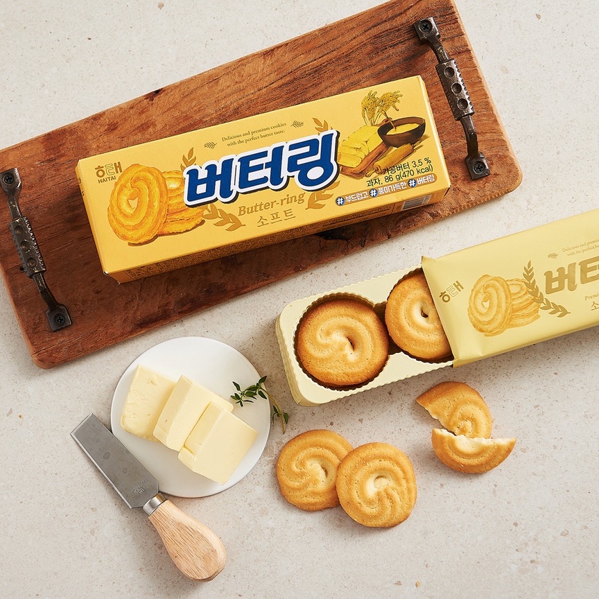Bánh quy bơ Haitai Hàn Quốc Butter Ring 86g - Hàng nội địa Hàn