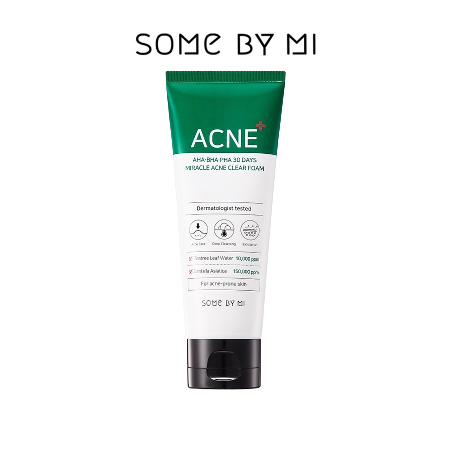 [Mã BMTTC60K giảm đến 60K đơn 50K] Sữa Rửa Mặt Some By Mi AHA.BHA.PHA 30 Days Miracle ACNE Clear Foam 100ml