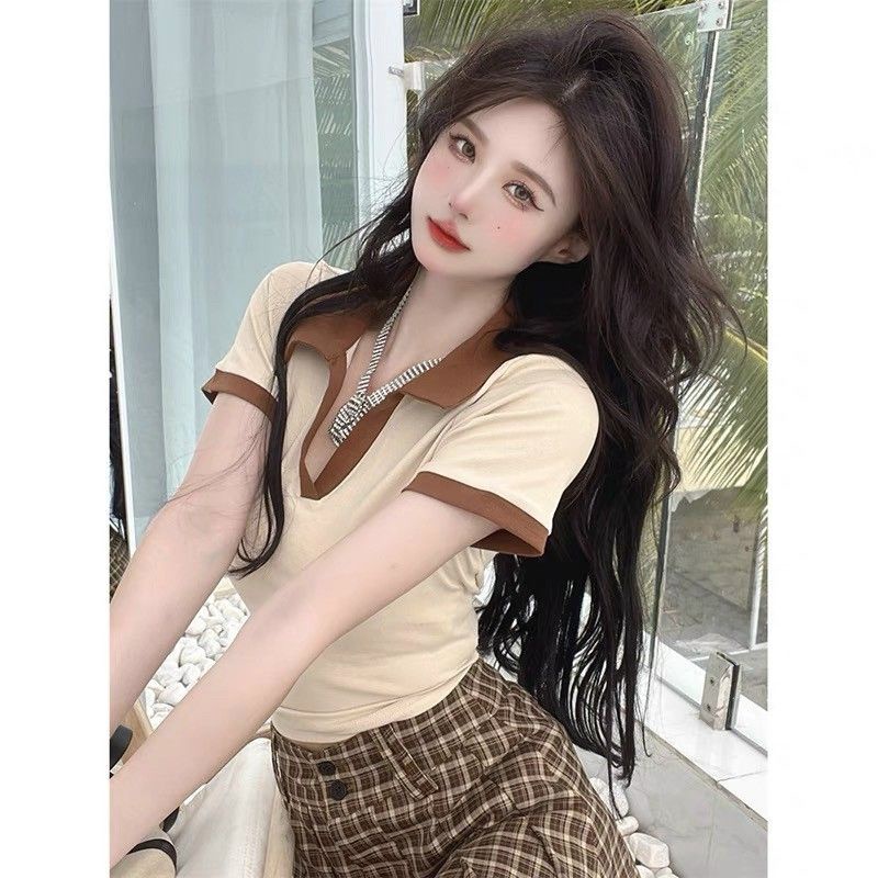 Áo thun be phối cổ polo viền nâu alohashop91