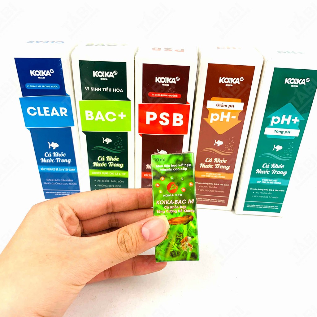 Dung Dịch PSB,Men Vi Sinh Clear, Bac+, Tăng Giảm pH Hỗ Trợ Nuôi Cá Khoẻ KOIKA - Hỗ Trợ Làm Trong Nước Bể [KOIKA]