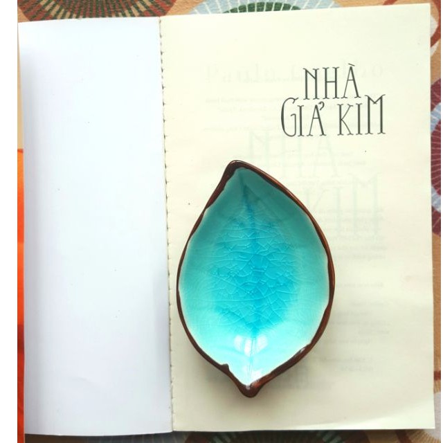 Bát Gốm Hình Lá đựng gia vị màu men nứt loại nhỏ