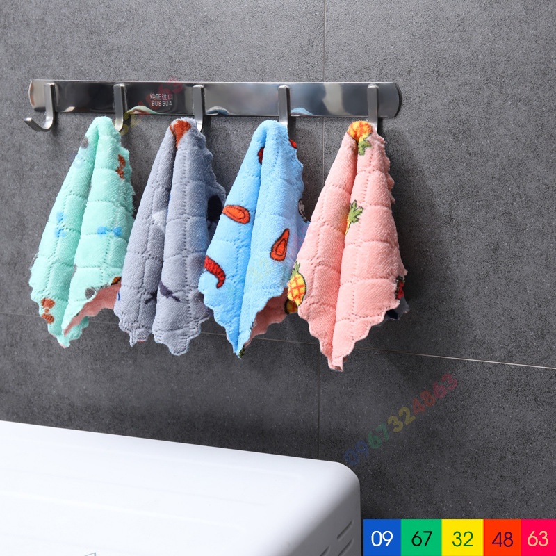 Khăn lau đa năng HỌA TIẾT thấm nước chống dính dầu mỡ hai mặt loại to 25x25cm