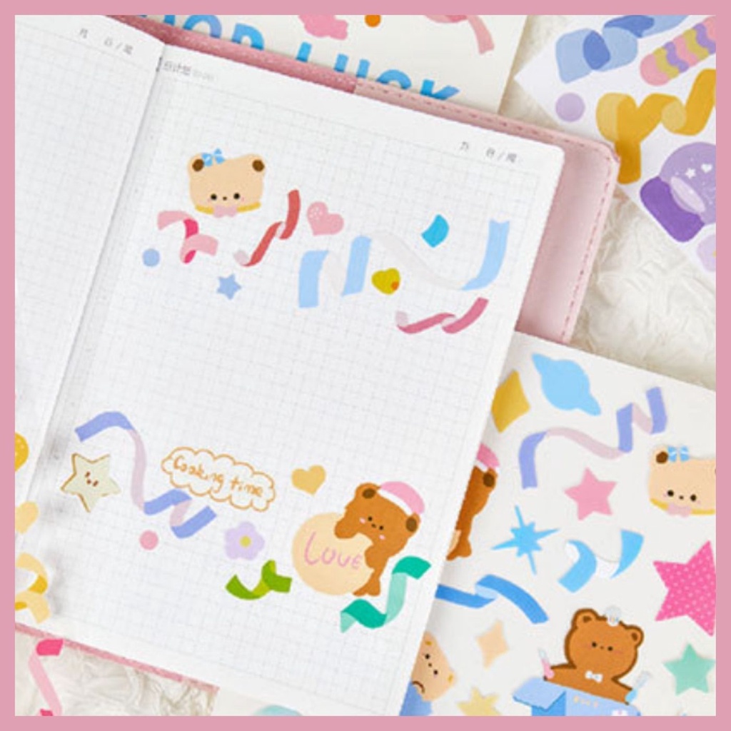 STICKER RUY BĂNG NHÃN DÁN TRANG TRÍ SIÊU XINH