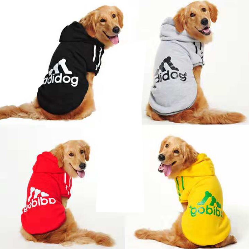 Quần áo cho chó lớn ADIDOG có tay dài mũ trùm đầu bán chạy số 1 - Áo chó size to đến 45Kg từ 3XL đến 9XL