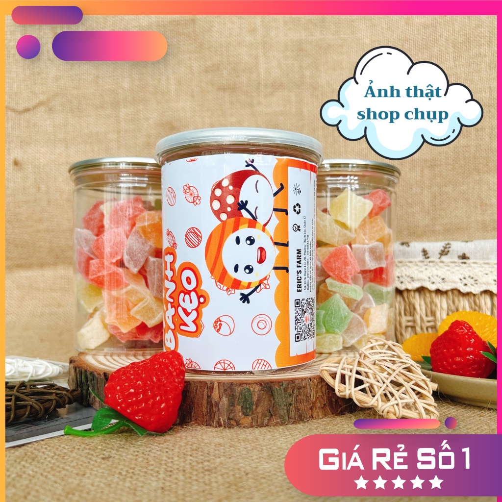 Kẹo dẻo trái cây đà lạt Eric's Food 400g, nhiều vị, thơm dẻo, ăn vặt Sài Gòn giá rẻ