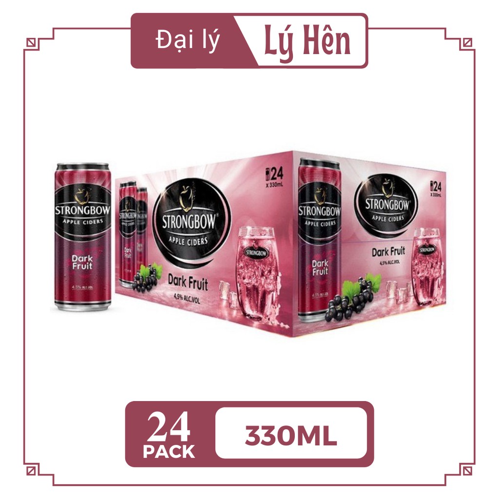 Thùng 24 Lon Nước Táo Lên Men Strongbow Nhiều Vị 330ml/Lon Date Luôn Mới