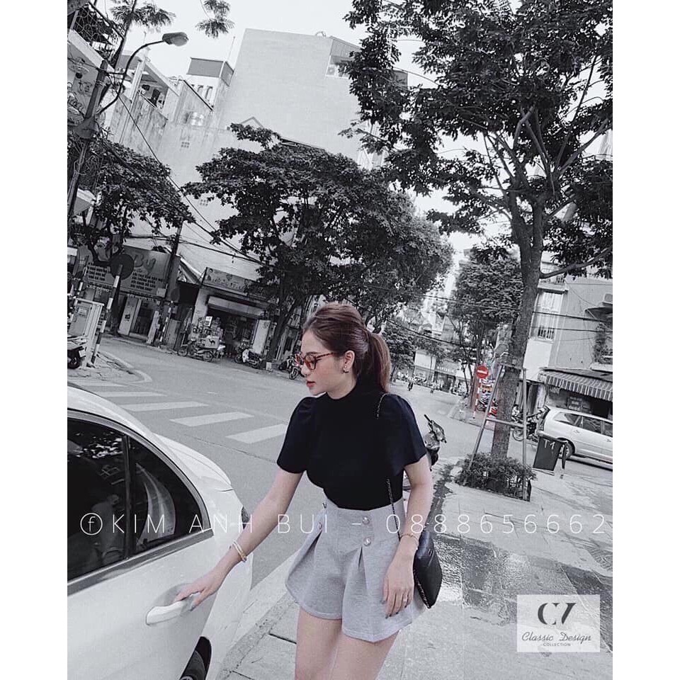 Quần short phồng đính cúc mã 535