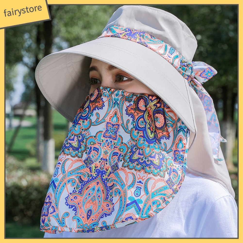 Mũ Rộng Vành Phối Hoa Chống Tia Uv Cho Nữ