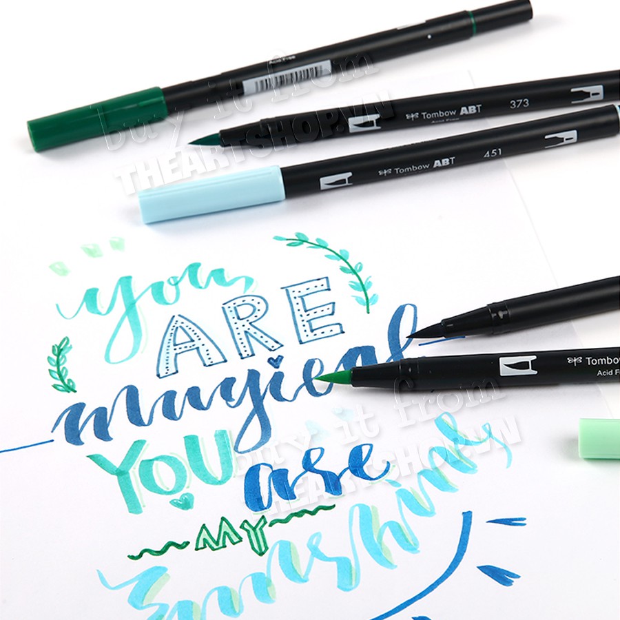 THEARTSHOP Bút cọ TOMBOW ABT dual brush pens - tone màu Xanh và Xanh lá