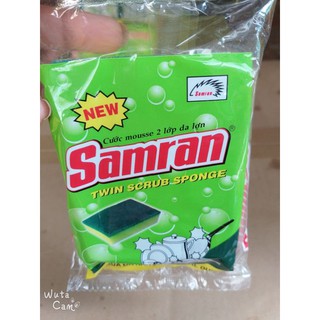 Gói 3 miếng cước xanh SAMRAN rửa chén xoong nồi
