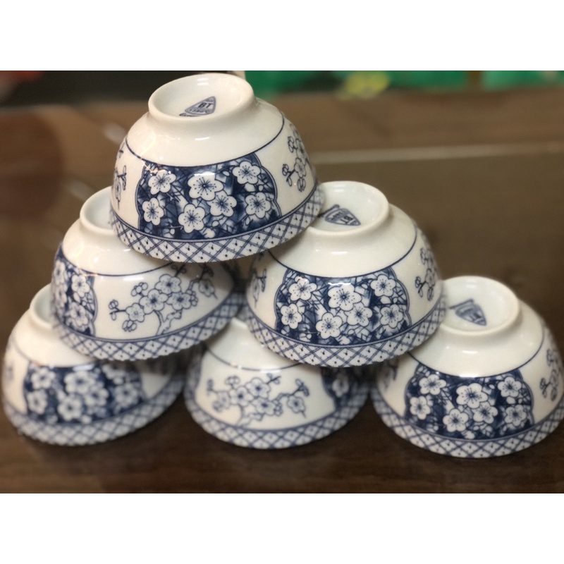 BỘ BÁT ĐĨA HOA ĐÀO BÁT TRÀNG
