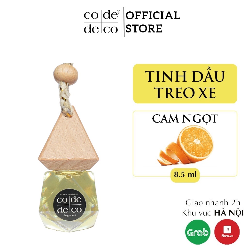 [Mã SKAMLTSM9 giảm 10% đơn 99K] Tinh Dầu Treo Xe Cam Ngọt 8.5ml CODE DECO Tiện Dụng, Khử Mùi, Thư Giãn Tinh Thần