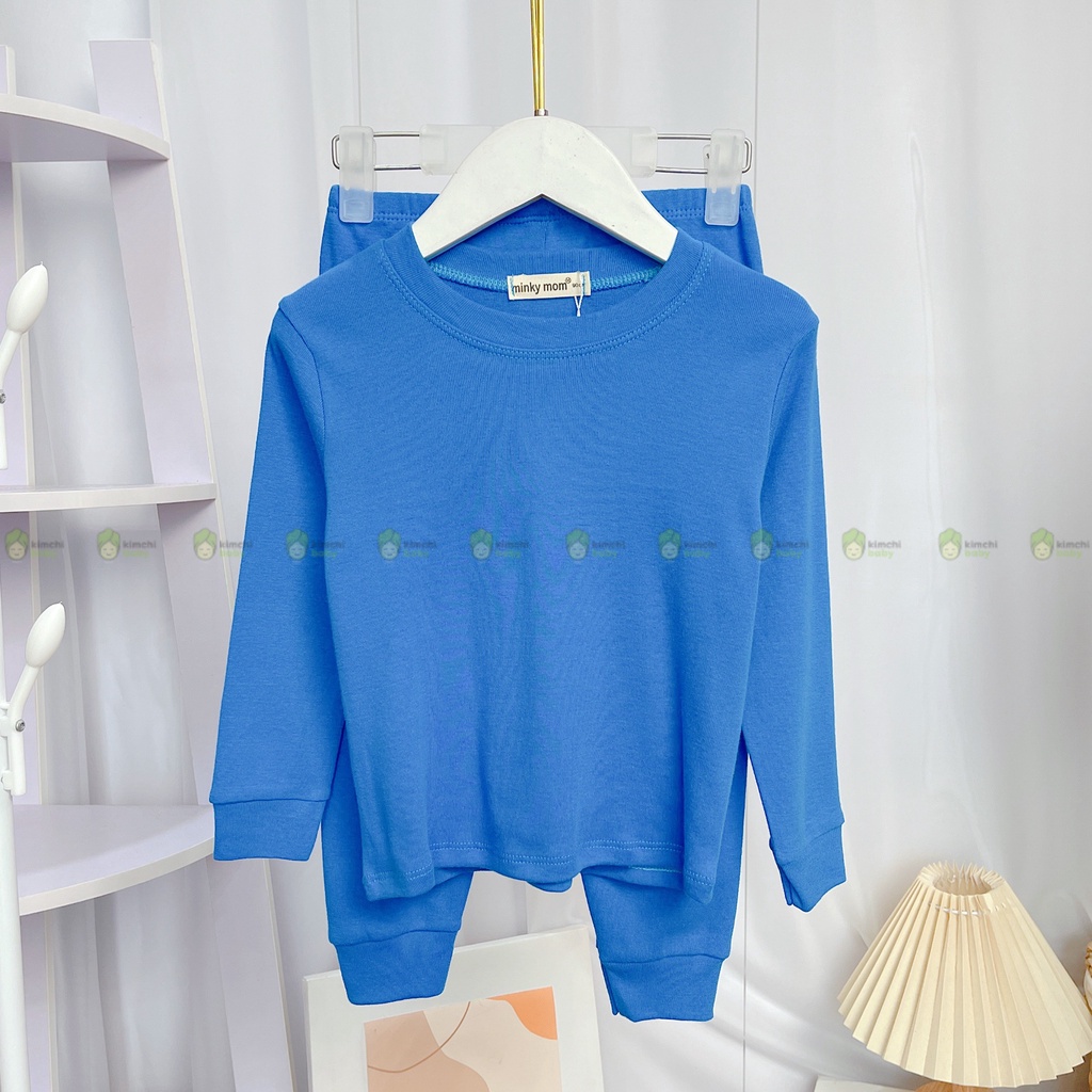 Bộ Dài Tay Cho Bé Trai, Bé Gái Minky Mom Vải Cotton Borip Bo Gấu, Đồ Bộ Cho Bé Mặc Nhà Thu Đông MKMTD2213
