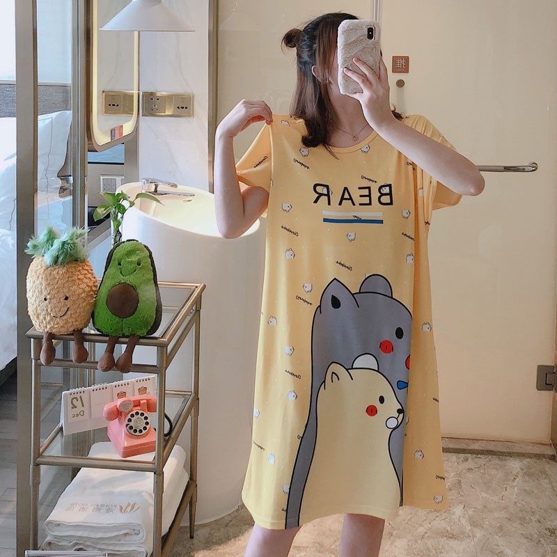 Váy Ngủ Cotton Cute Dáng Suông Chất Đẹp Hàng Loại Đẹp