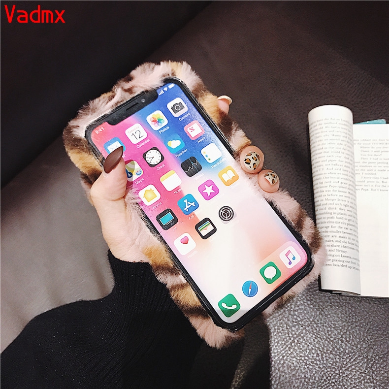 Ốp điện thoại dạng lông hình tai thỏ 3D cho iPhone 11 Pro Max X XR XS Max 8 7 6 6s Plus