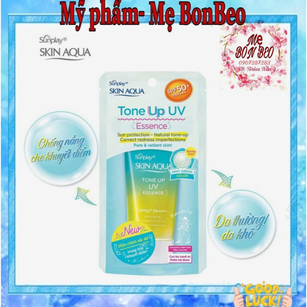 Tinh Chất Chống nắng Sunplay nâng tone uv essence MINT GREEN SPF 50+++