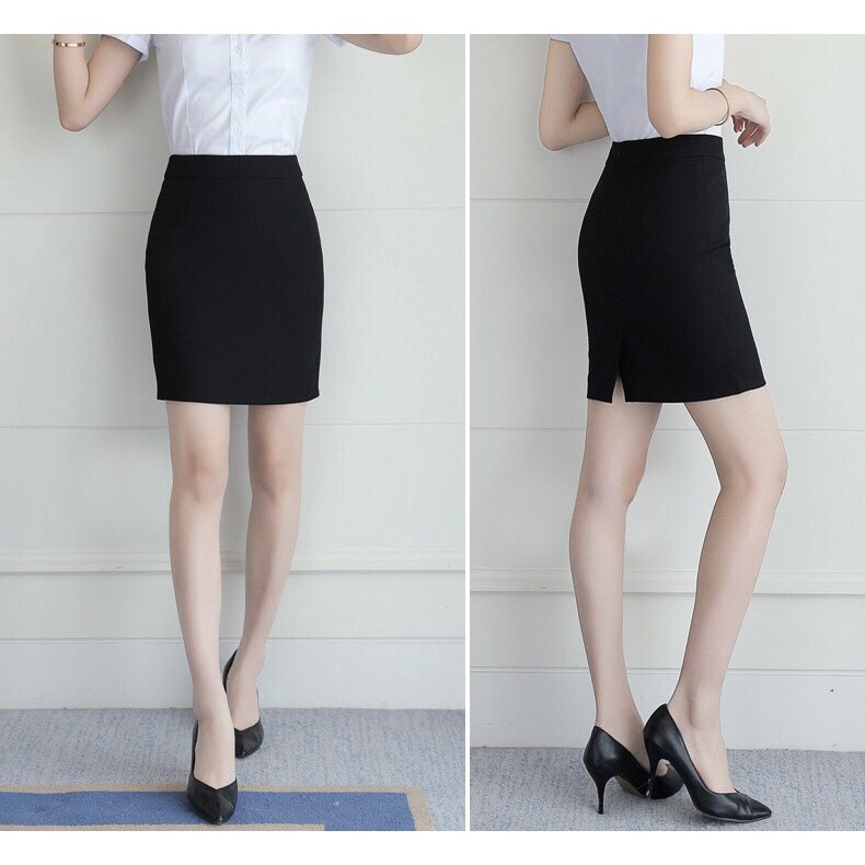 Chân váy công sở nữ lưng cao xẻ sau Chân váy bút chì cạp cao dáng ôm vải umi cao cấp co giãn 4 chiều mặc sơ mi đi làm