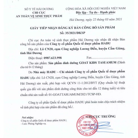 Sữa DÊ TASUAMUM GOAT KIDS 900G