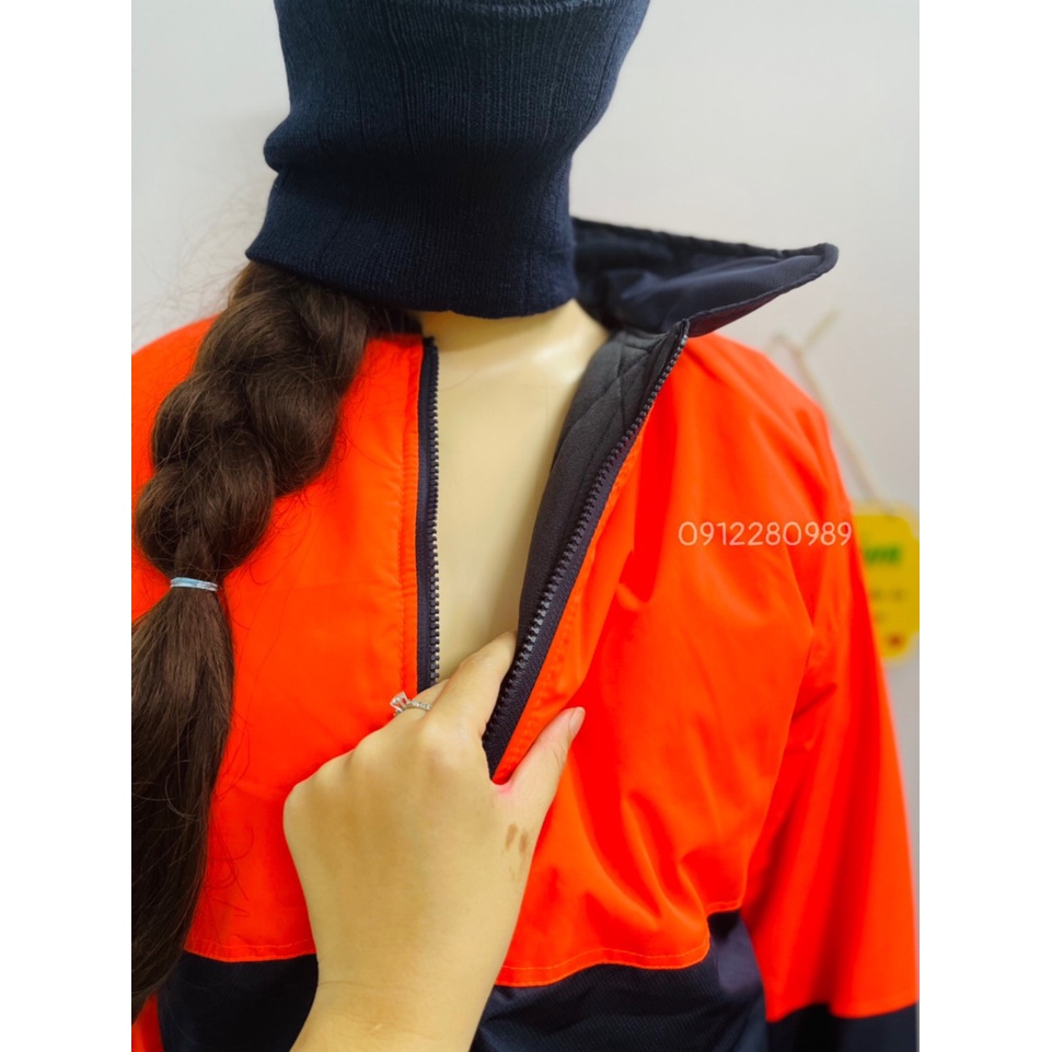 Áo bảo hộ dùng trong kho lạnh âm 35 độ có phản quang mặc siêu ấm_ Hình chụp thật