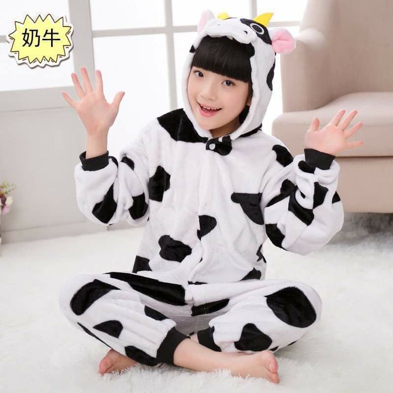 Bộ đồ thú hình bò sữa, bộ đồ ngủ cosplay bò sữa