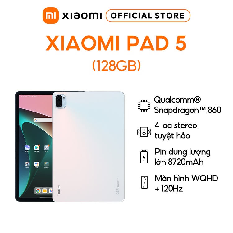 [MÃ ELXIAOMI GIẢM 5%] Máy Tính Bảng Xiaomi Pad 5 - MH WQHD+ 120Hz - Bốn loa stereo - Snapdragon™ 860 - Pin 8720mAh