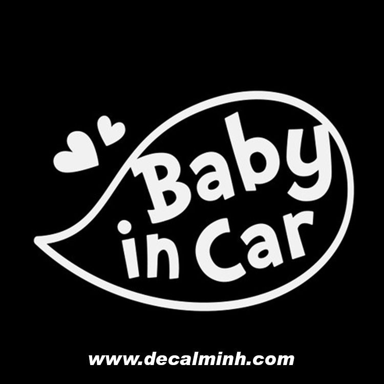 Decal sticker cho bé BABY IN CAR dán xe ô tô