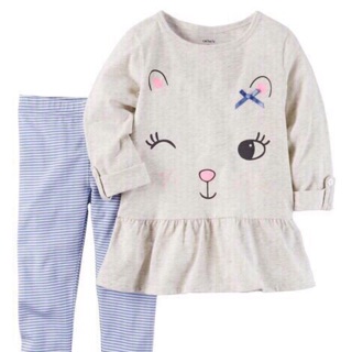 Bộ thun cotton bé gái carter