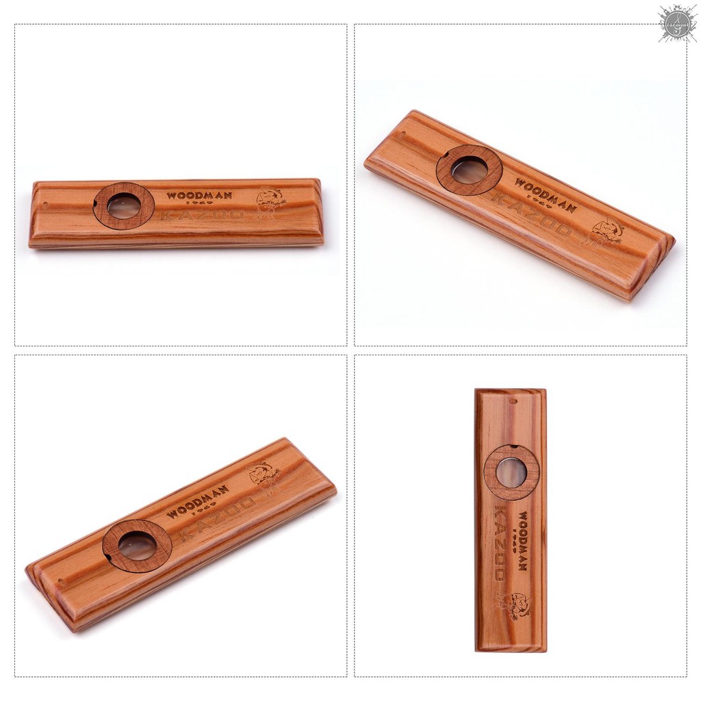 HANDMADE Kèn Kazoo Gỗ Kèm Hộp Kim Loại Cho Bé