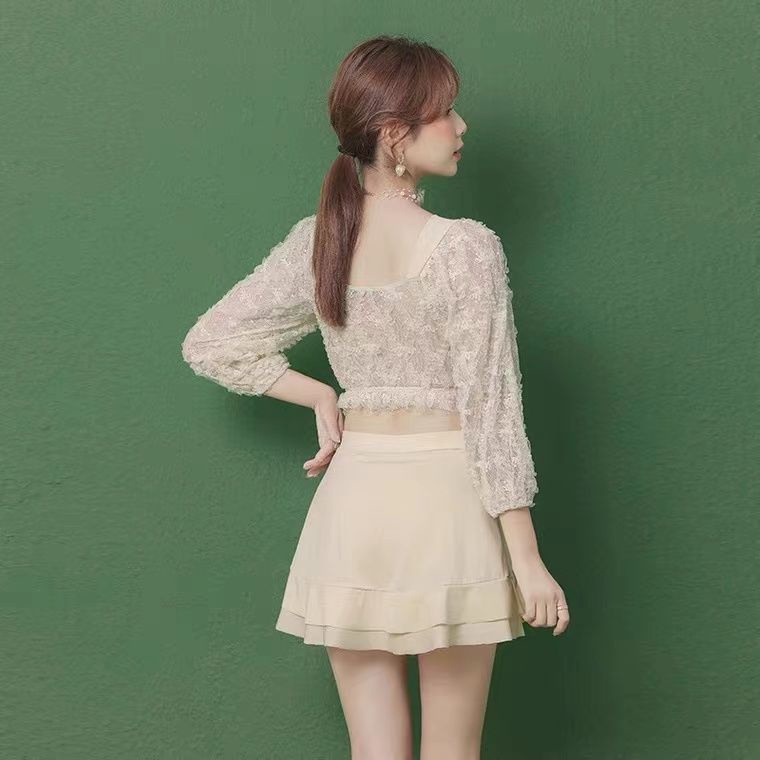 Bộ Đồ Bơi Tay Dài Nâng Ngực Che Phủ Kín Đáo Thời Trang Mùa Xuân 2022