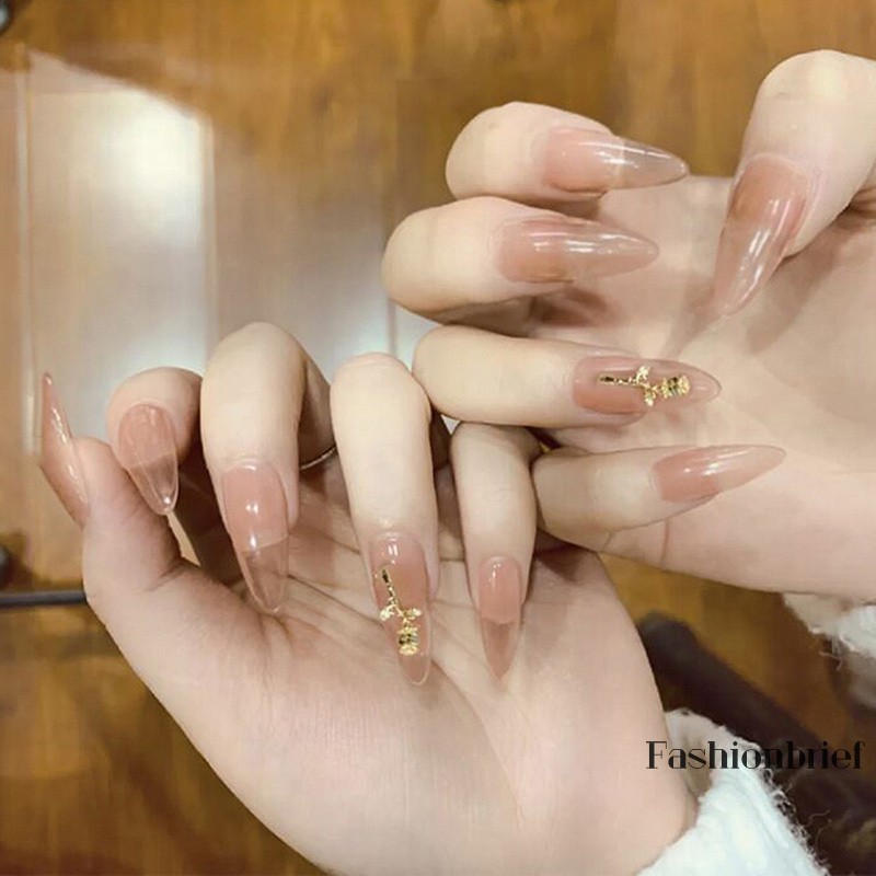 Set 24 Móng Tay Giả Họa Tiết Hoa Hồng Tuyệt Đẹp Tiện Dụng
