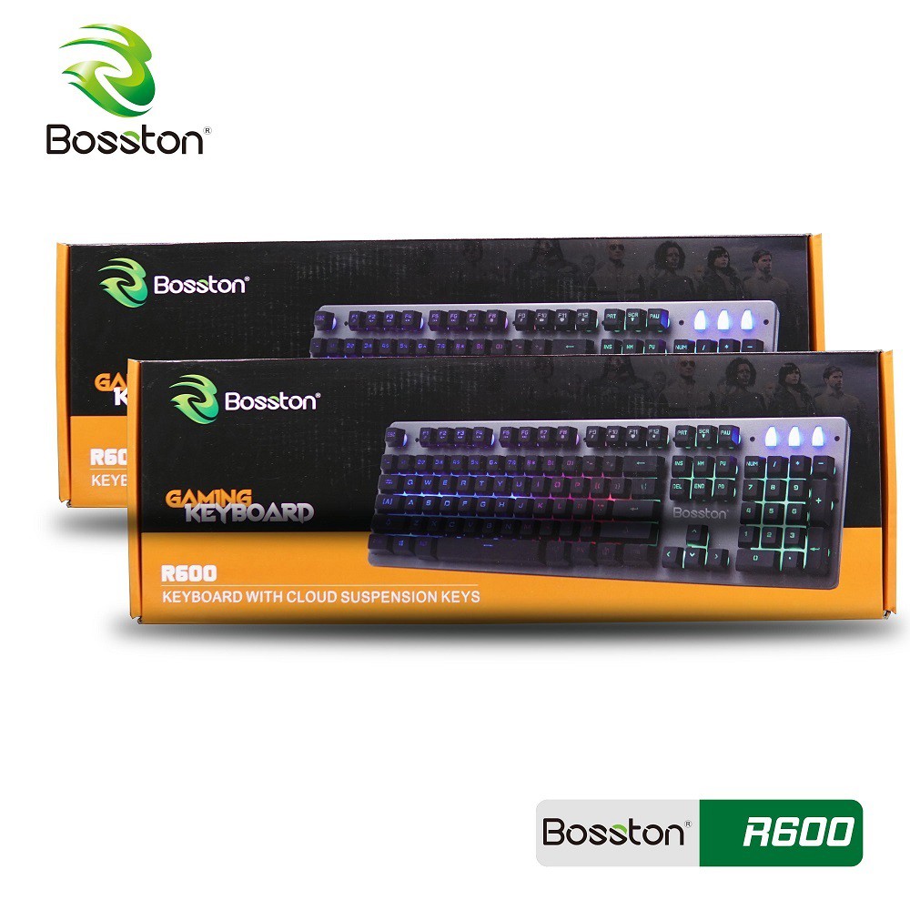 Bàn phím giả cơ chuyên game Bosston R600 Led đa màu (Đen)