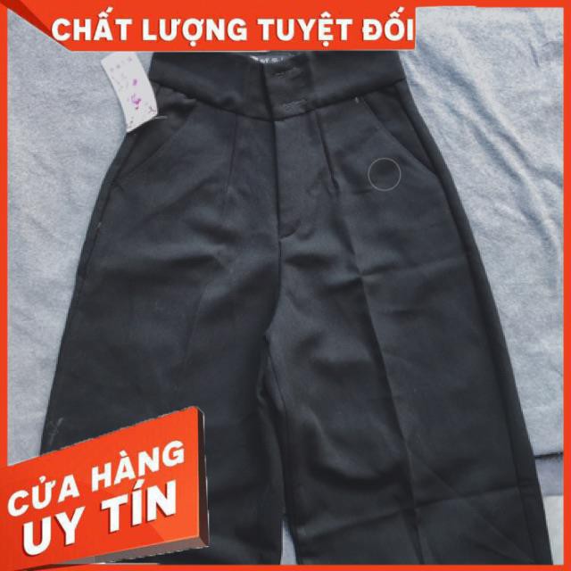 Quần tây ống rộng dáng siêu dài cạp cao- hình thật | BigBuy360 - bigbuy360.vn