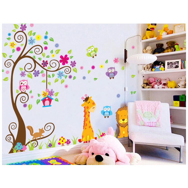 Decal dán phòng bé Vườn thú nghệ thuật - MSP DB035 - PVC vinyl