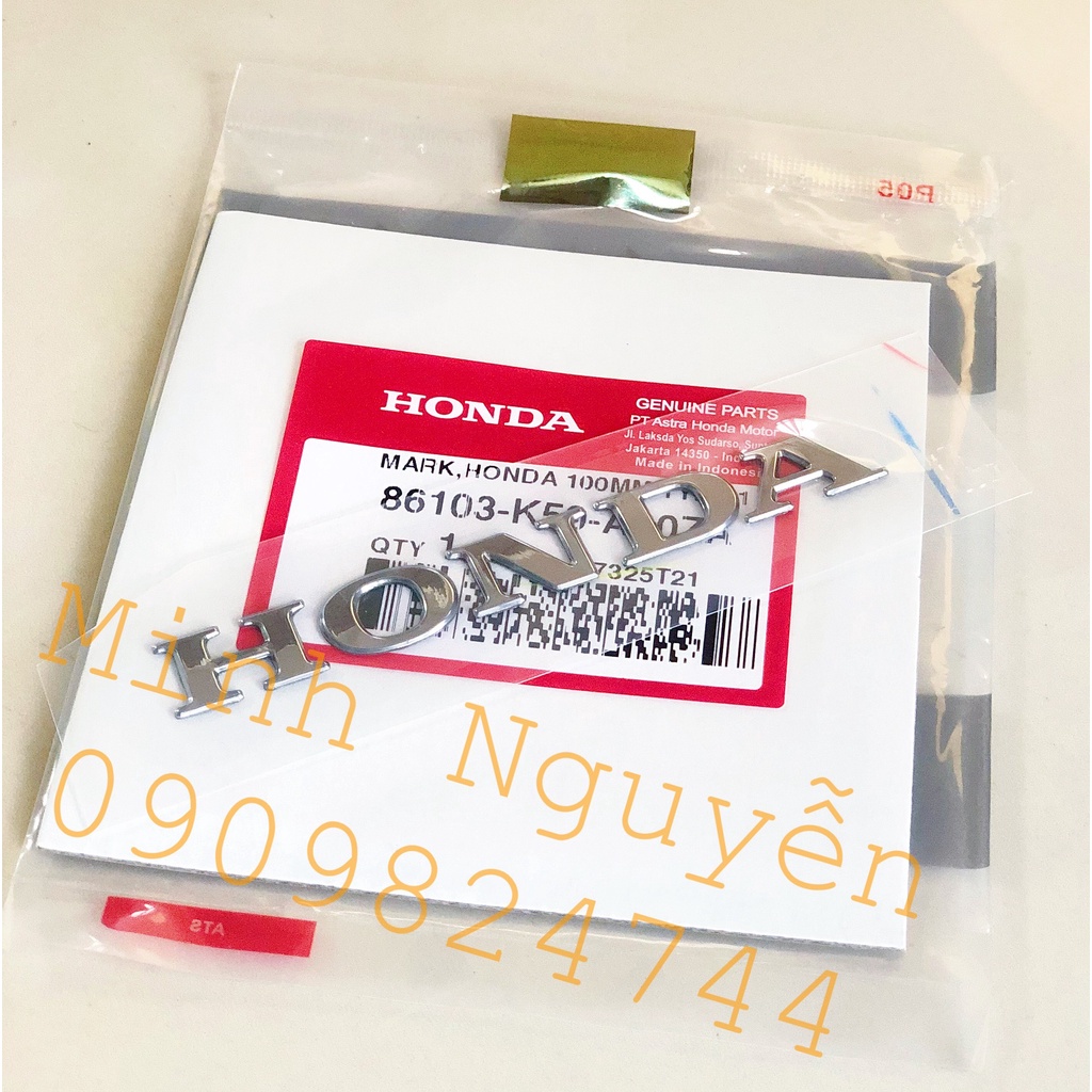 Tem chữ honda nổi chính hãng honda Indo