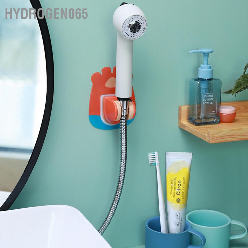 Hydrogen065 Shower Head Holder Bathroom Nail Free Seamless Waterproof Fixed Base with Hook