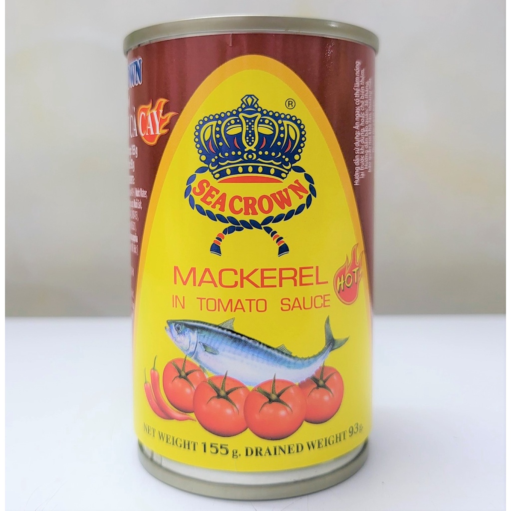 [Hộp 155g - CAY] CÁ NỤC XỐT CÀ [VN] SEA CROWN Mackerel In Tomato Sauce (halal)