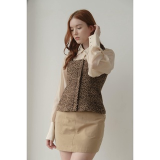 Áo Kiểu Nữ Hai Dây LA STUDIOS Dạ Tweed