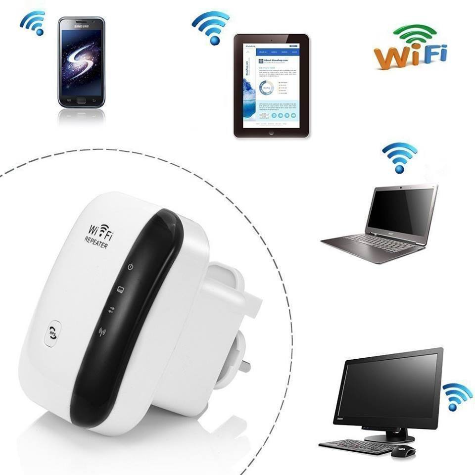 (Chính Hãng) Bộ Kích Sóng Wifi N300m Có Cổng Lan - Khếch Đại Tăng Tốc Wifi