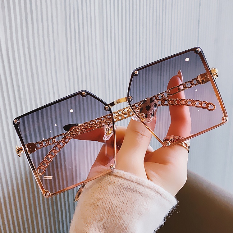 Kính Mát Gọng Vuông Kim Loại Thời Trang Cho Nam Nữ