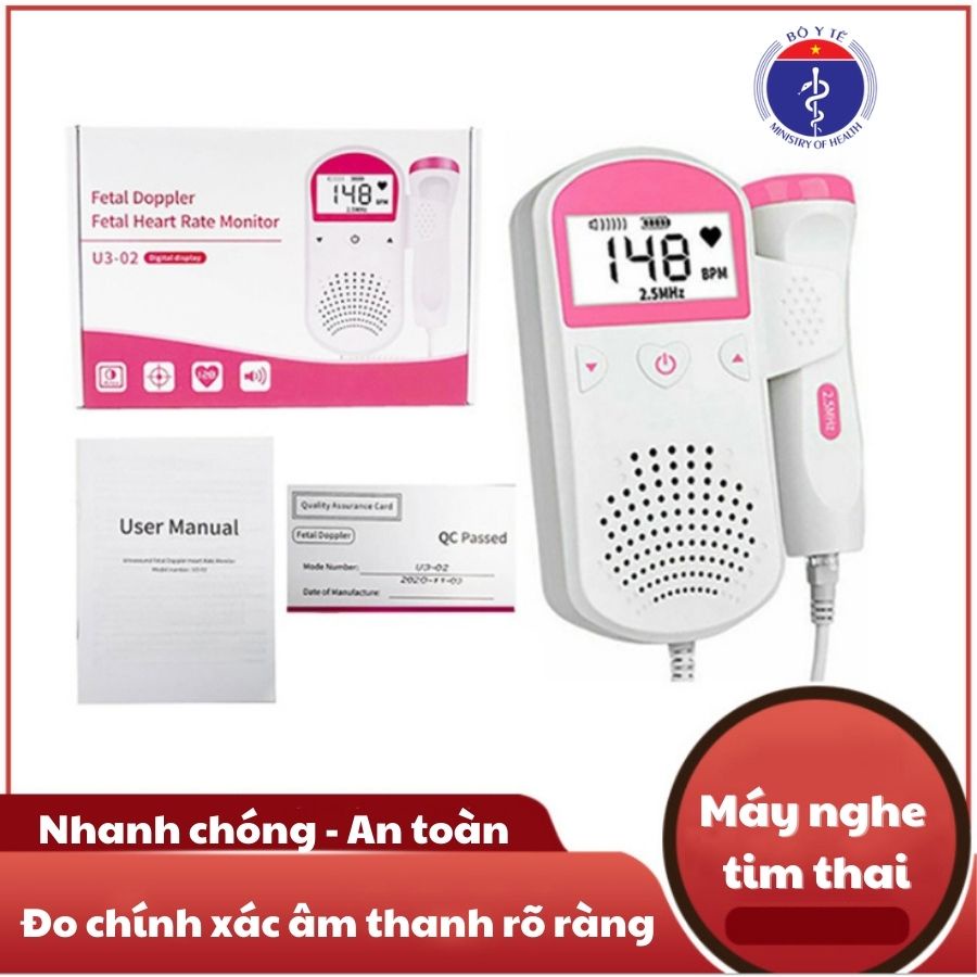 Máy nghe nhịp tim thai tại nhà , đo tim thai từ 12 tuần an toàn cho bé