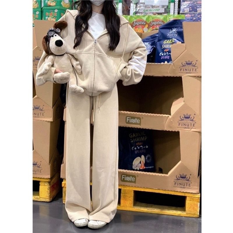 BỘ ĐỒ HOODIE NỈ NAM NỮ FORM DÁNG RỘNG UNISEX- BỘ HOODIE TAY 4 SỌC -- MẪU HOT 2022